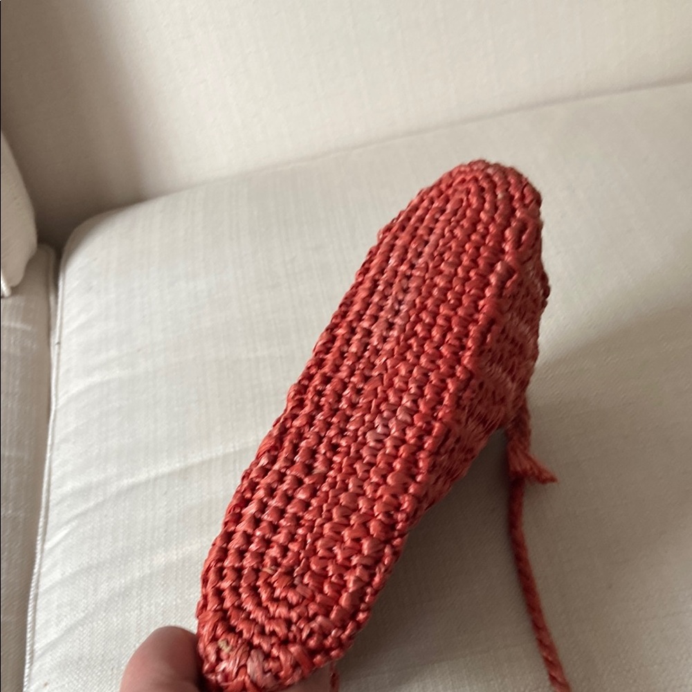 Woven Coral Straw Bag - Picture 8 of 10